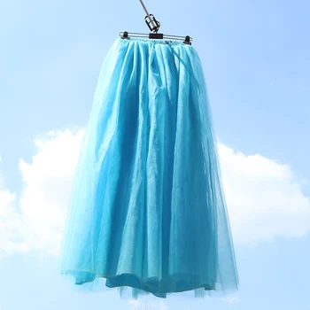 

Custom Made Soft Tulle Skirts For Bridal To Wedding Floor Length Tutu Skirt For Women Sky Blue Maxi Skirt