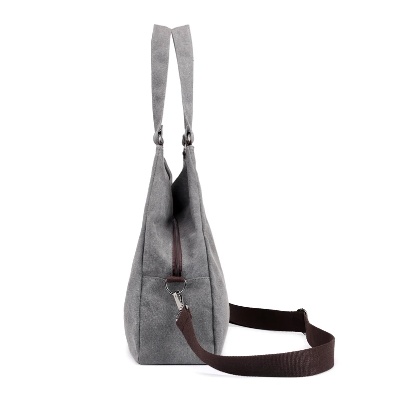 Большая вместительная холщовая женская сумка-хобо, Женская прочная сумка на плечо, женская модная повседневная сумка высокого качества