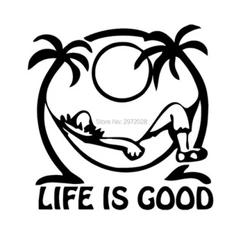 

10 x Newest Design Funny Life Is Good Creative Decorative Auto Decal Cartoon Car Reflective Sticker Car Body Decal Pattern Vinyl