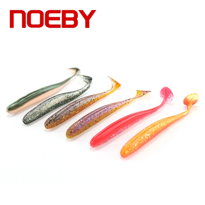 

Noeby 6PCS/LOT 90mm/4.5g Worm Soft Fish Handmade Fishing Wobblers Soft Lure Bait Fishing Silicone Shad Lure Bait