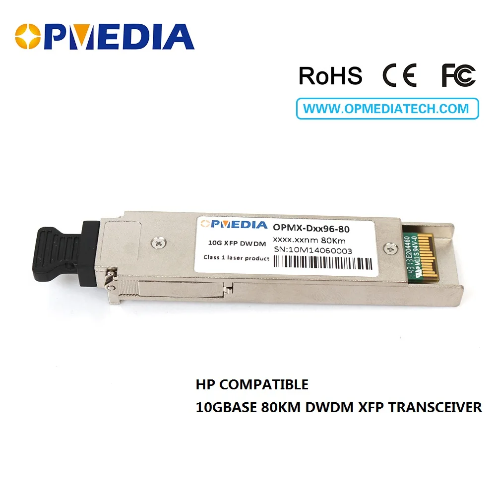 

HP compatible 10GBASE-DWDM XFP 80KM C-Band(1563.86nm~1528.77nm) transceiver,10G XFP DWDM ZR optical module free shipping