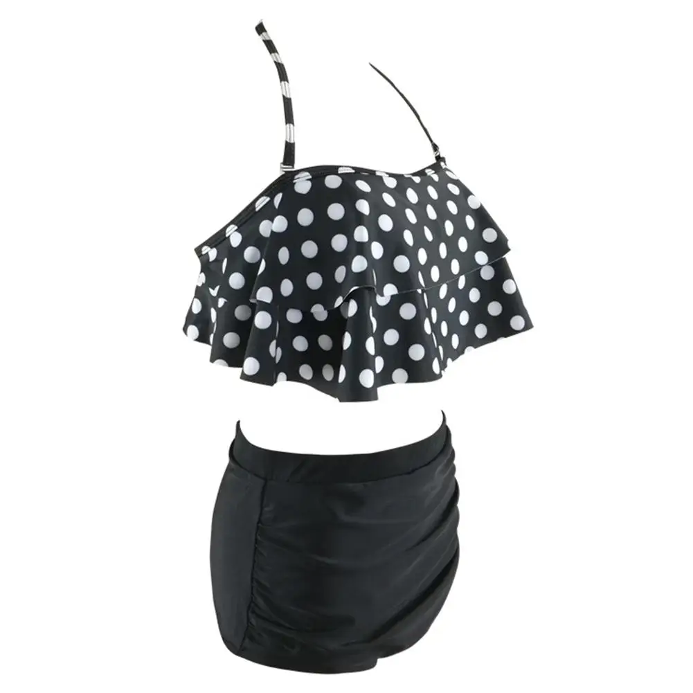 

HobbyLane 2 pcs/set Women Summer Sexy Dot Printing High Waist Swimsuit Set