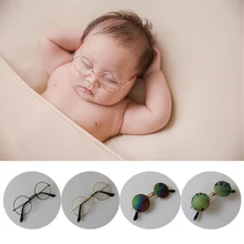 Реквизит для фотосъемки новорожденных, аксессуары для фотографирования младенцев, круглые очки, солнцезащитные очки, винтажный реквизит для фотосъемки