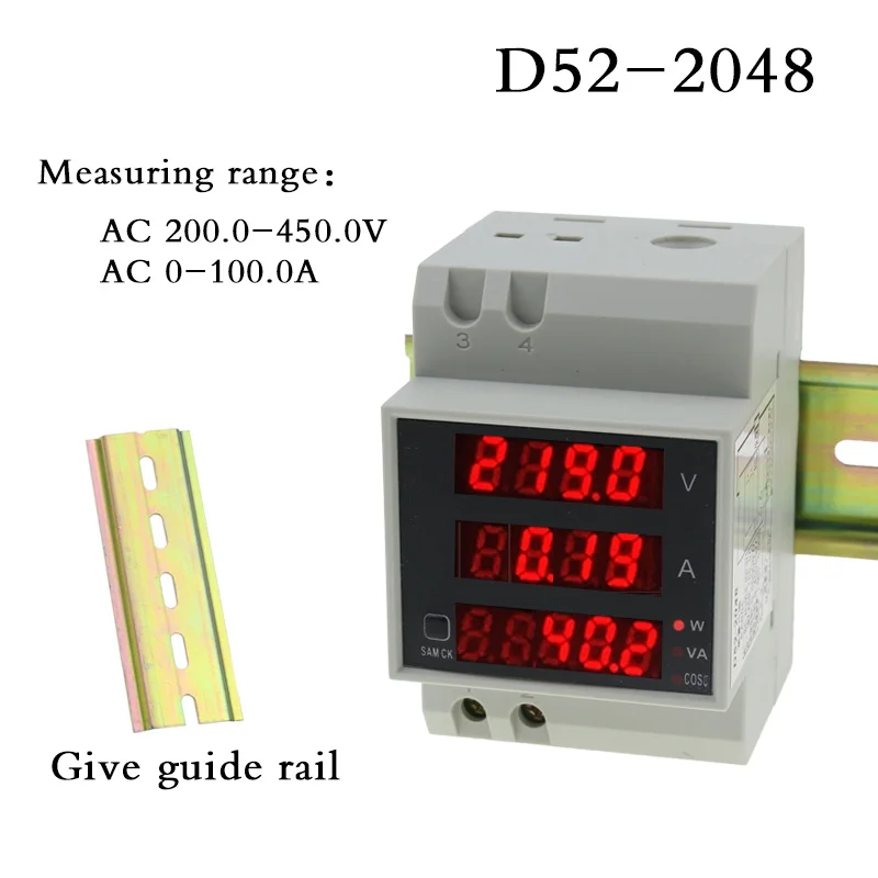 

D52-2048 guide rail multi-function digital communication digital display voltage meter active power meter.