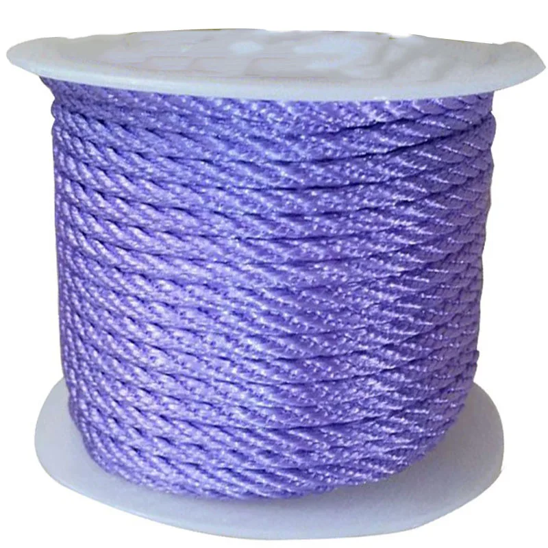 

3mm Lavender Twisted Twist Twine Thread Nylon Cord+Jewelry Accessories Macrame Rope Shamballa Bracelet Necklace String 30m/roll