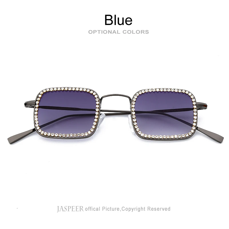 JASPEER классические поляризационные солнцезащитные очки с бриллиантами квадратные женские солнцезащитные очки винтажная оправа из сплава мужские очки UV400