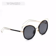 WongZo Элегантные Красочные классические стильные круглые панк Солнцезащитные очки с металлической оправой персонализированные очки для женщин UV400