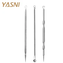 3 шт. Пинцет для удаления угрей Комедо машинный набор и бренд удаления прыщей иглы для удаления угрей черная головка экстрактор Комедон инструмент FS58