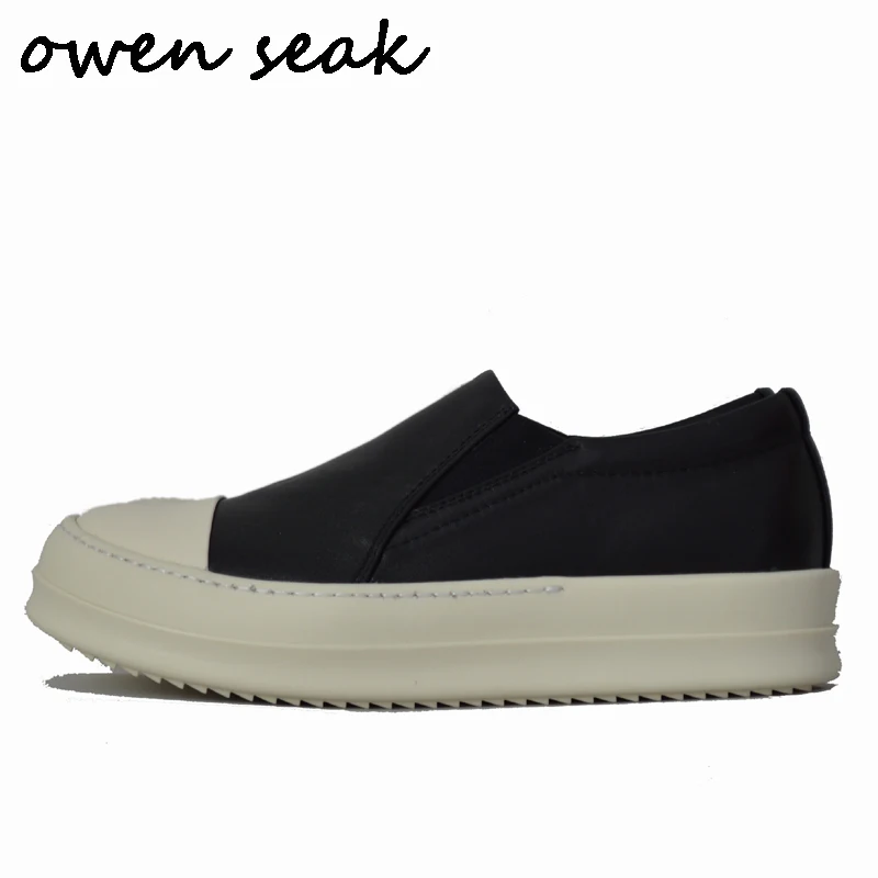 

Owen Seak Men Loafers Shoes Luxury Trainers Genuine Leather Casual Autumn Men Flats Black White Sneaker Big Size Shoes