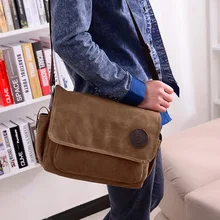 2014 new simple canvas bag bag Korean tide men’s business shoulder factory direct