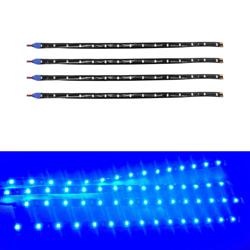

Blue Led Strip Light DC12V 30CM 4PCs Flexible Led Tape String Light Bar DIY Car Christmas Led Decorate Lights Auto-Led