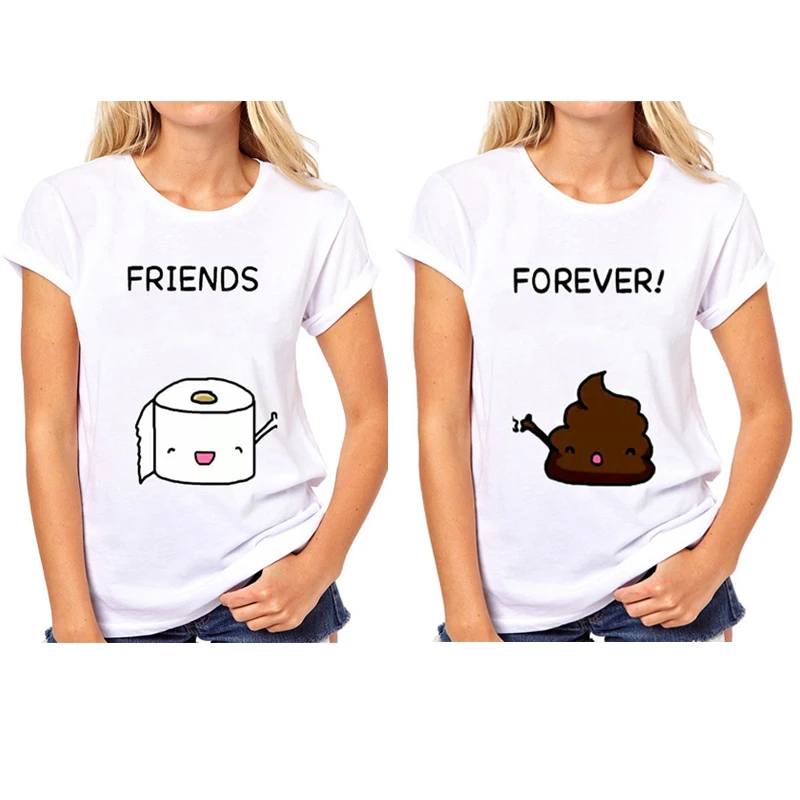 BFF Hamburger chips juice best friends 3 forever t shirt women Homme Summer tops t-shirt Plus Size casual Tee