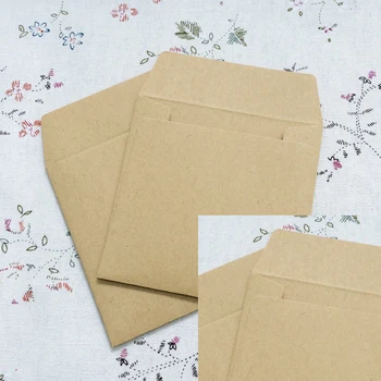 

100PCS/lot 8*8cm Kraft Envelopes Square small envelope card bank card membership card envelope Wedding Party Invitation Card