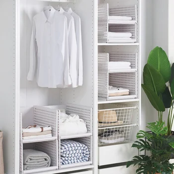

Durable Foldable Wardrobe Cloth Storage Box Closet Shelf Divider Storage Holders Racks For Home Bedroom Closet Organization