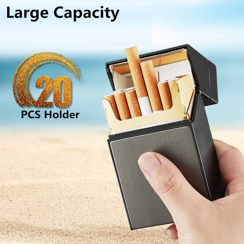

FOCUS Cigarette Box with Removable Electronic Lighter USB 20pcs Cigarette Holder Plasma Turbo Novelty Lighter Gadgets for Men