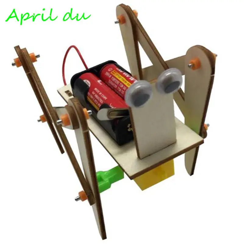 

Primary school science and technology small production assembling robot science experiment invention electric four-legged crawli
