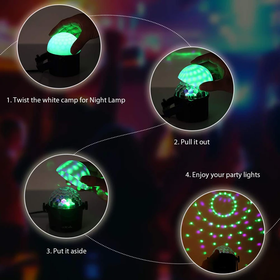 Мини диско-вечерние шар Вечеринка Свет Звук Активированный лазерный проектор сценическое освещение лампа свет Рождественские украшения