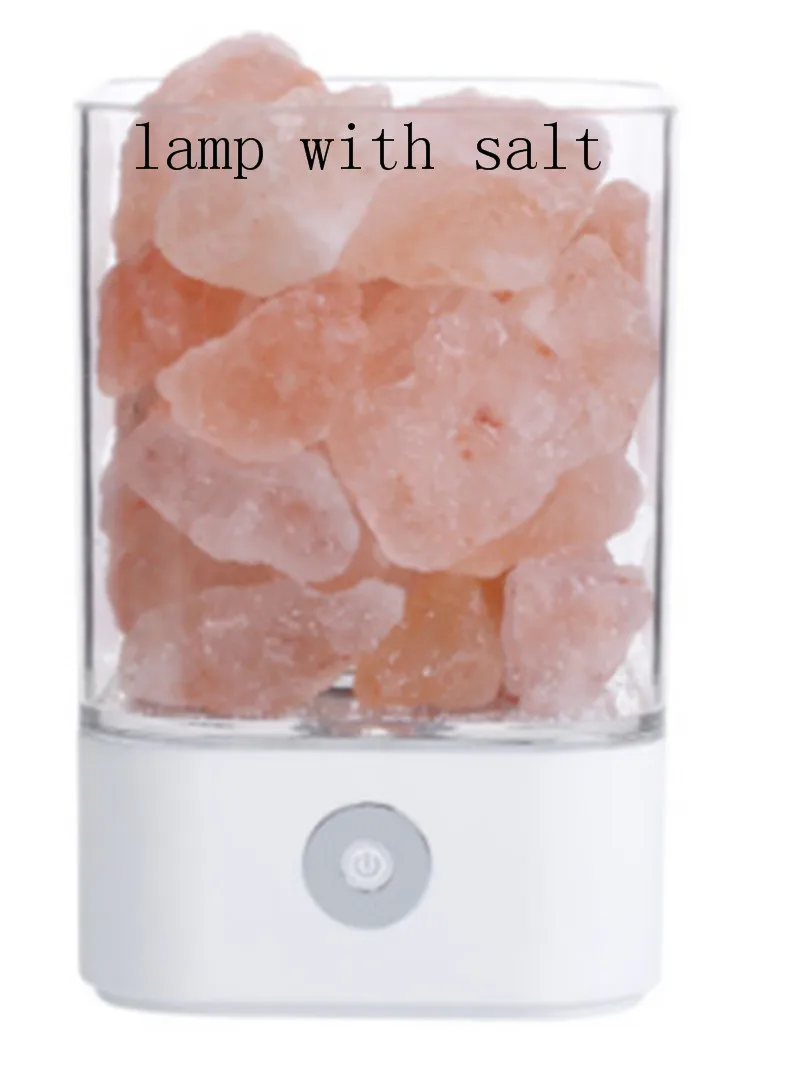 Натуральная Гималайская кристаллическая соляная лампа USB Светодиодная лампа очиститель воздуха создатель настроения теплый светильник Настольная лампа для спальни в помещении Лава цвета - Цвет: Square White