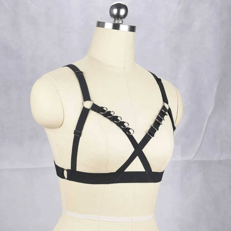 JLX.HARNESS Adjustable Harness Bra (Cup-less) in Black cupless bondage lingerie erotic frame bra Open Chest Harness O0392 JLX.HARNESS Adjustable Harness Bra (Cup-less) in Black cupless bondage lingerie erotic frame bra Open Chest Harness O0392