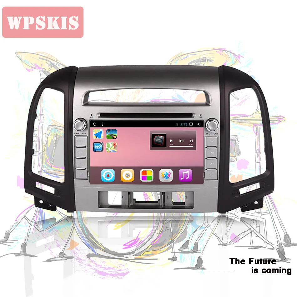 Flash Deal 7" 4G 1024*600 Android 9.0 Octa Core 4+64GB Car DVD Radio Stereo GPS For Hyundai SANTA FE 3 Hole 2006 2007 2008 2009-2011 2012 2