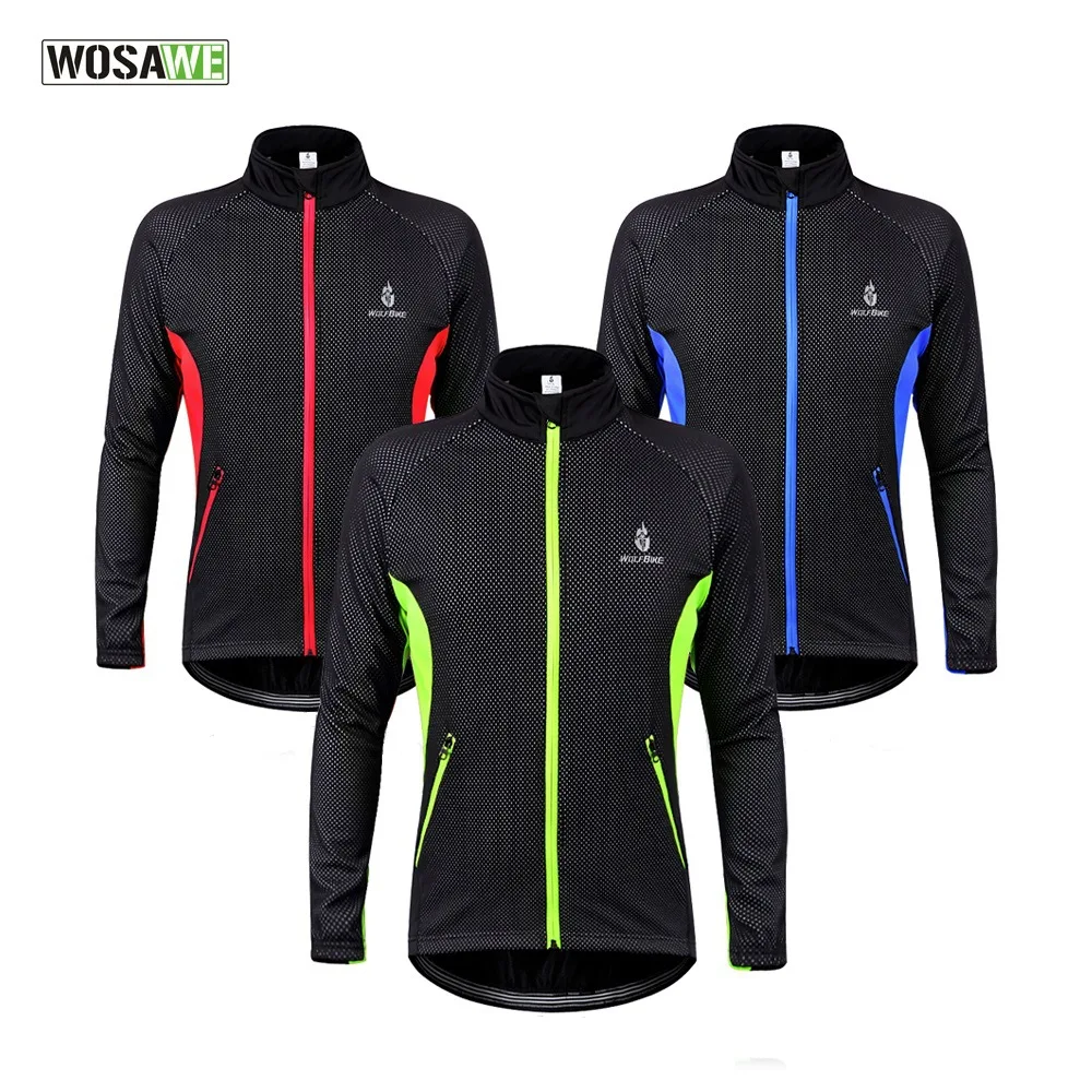 Clearance! WOSAWE Men Cycling Jersey MTB Mountain Road Bike Jersey Thermal Fleece Cycling Jacket Downhill Triathlon Bike Shirt