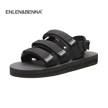 

Fashion Sandals Men 2018 Vintage Rome Style Summer Beach Sandals Breathable Casual Shoes Solid Men Sandals Black zapatos hombre