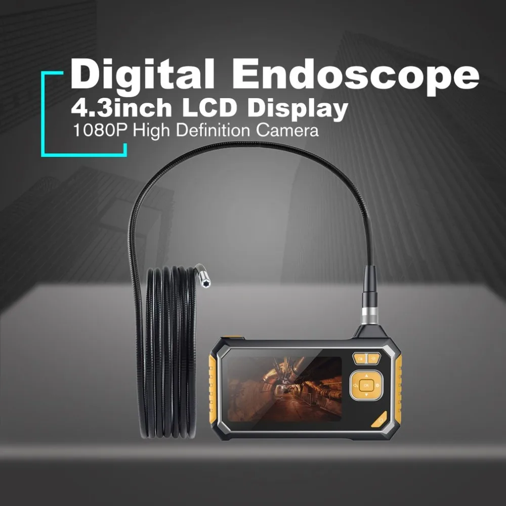 

Digital 1080P LCD 8mm Snake Scope Endoscope inskam112 Waterproof Probe Inspection HD Camera Handheld Boroscope 5m Rigid Cable