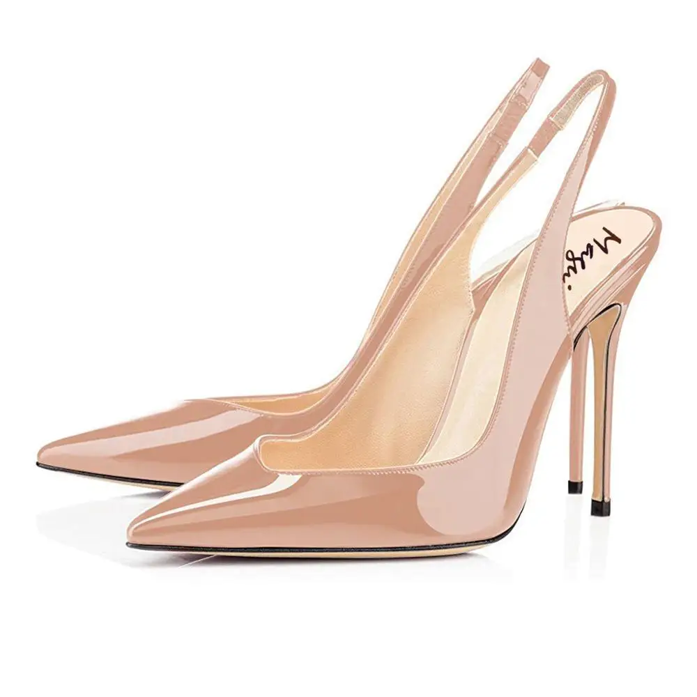 Maguidern Slingback Pumps Shoes,Patent Leather Pointy Toe 4 inches Stilettos Heel Slingback Pumps Dress Shoes Size US 4 to 15 Maguidern Slingback Pumps Shoes,Patent Leather Pointy Toe 4 inches Stilettos Heel Slingback Pumps Dress Shoes Size US 4 to 15
