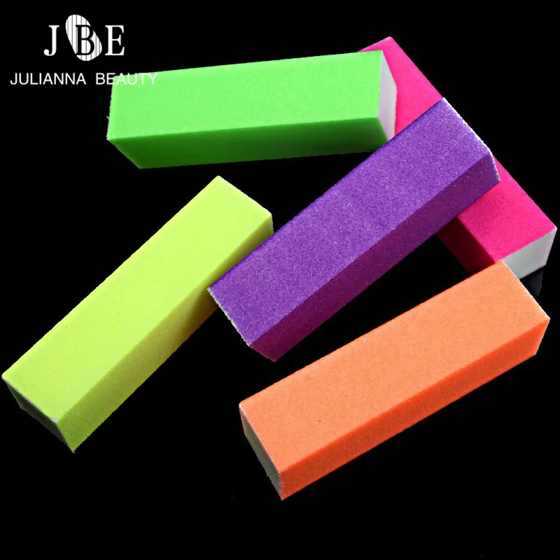 

10 Pcs/Lot Multi Color Nail File Block Pedicure Manicure Buffing Sanding Polish Nail Art Buffer Files Sponge Buffer 90x25x25mm