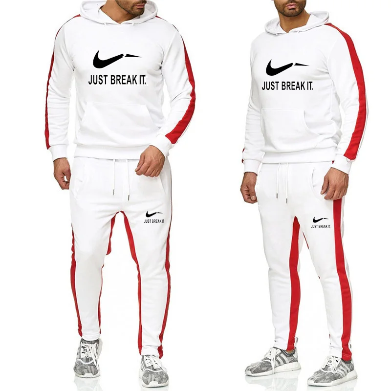 

Men Sets two piece Hoodies Sweatshirts Tops and Pants men track suit 2019 Casual Solid 2 piece set Sweat suit male clothes