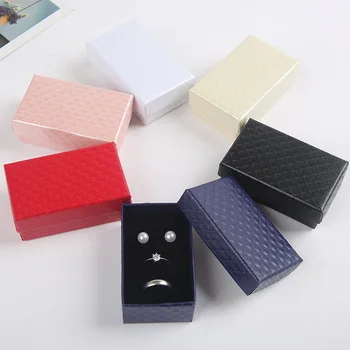 

High Quality Square Jewelry Organizer Box Rings Storage Box Small Gift Box For Rings Earrings Christmas Gifts 5Colors 5x8x3cm