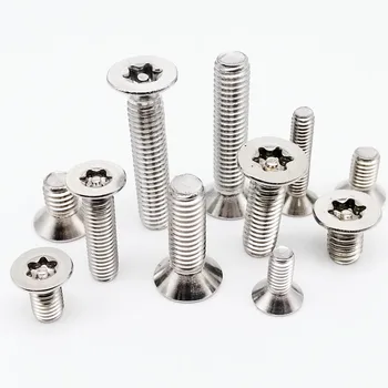 

10/50pc M3 M4 M5 M6 304 stainless steel Six Lobe Torx Flat Countersunk Head with Pin Tamper Proof Anti Theft Security Screw Bolt