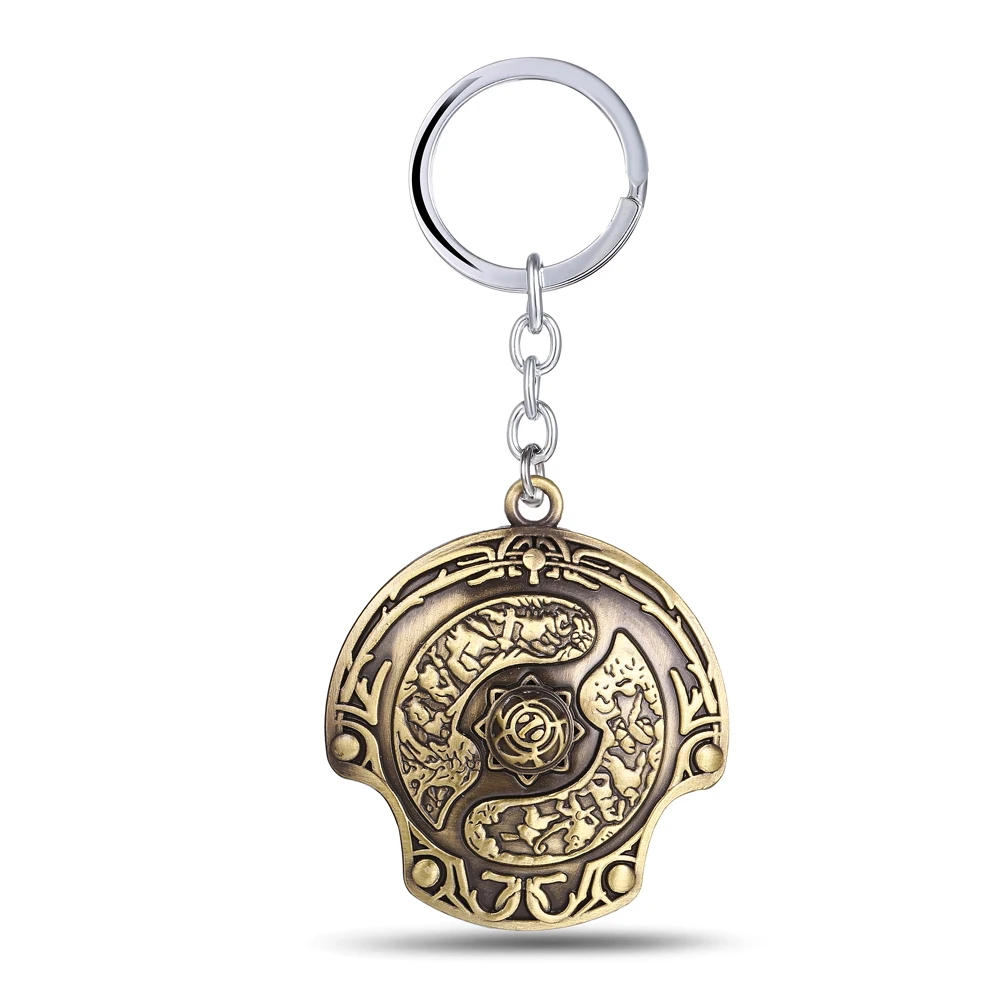

Game Dota 2 Keychain Men Immortal Champion Shield Key Chain Metal Vintage Key Ring For Women Jewelry llaveros hombre trinket