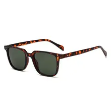 Мужские Винтажные прямоугольные солнцезащитные очки унисекс, брендовые дизайнерские прозрачные леопардовые очки для вождения, мужские солнцезащитные очки uv400