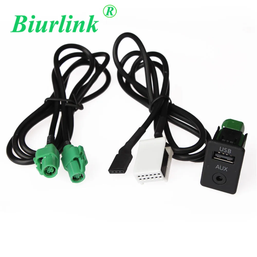 Biurlink DIY 2 в 1 USB AUX переключатель + 12 контактный Aux кабель и круглый 4 Кабель адаптер