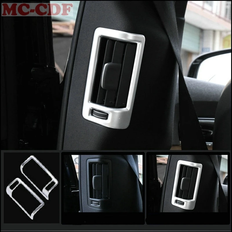 

Car styling for volvo xc60 2018 stainless steel air conditioning vent cover Car B pillar decorative cover 3D sticker 2pcs/lot