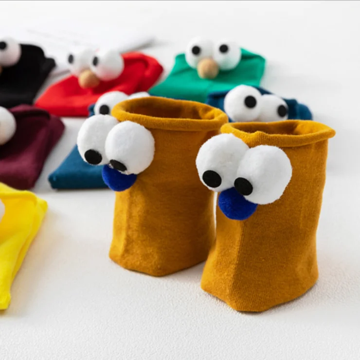 

Tongbao socks Autumn and winter tube socks female cotton big eyes socks ins funny socks kawaii