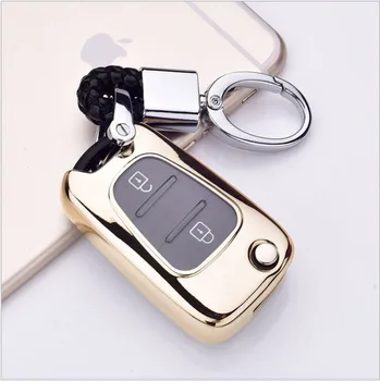 

Full cover car key case cover fob key holder with key chain For Hyundai I10 I20 I30 IX35 Solaris Kia K2 K5 Rio Sportage FlipKey
