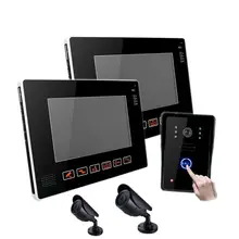 9″ TFT LCD Wired Video Audio Intercom Doorbell Video Door Phone Bell Access Control With 2 CCTV Camera for Home Security System