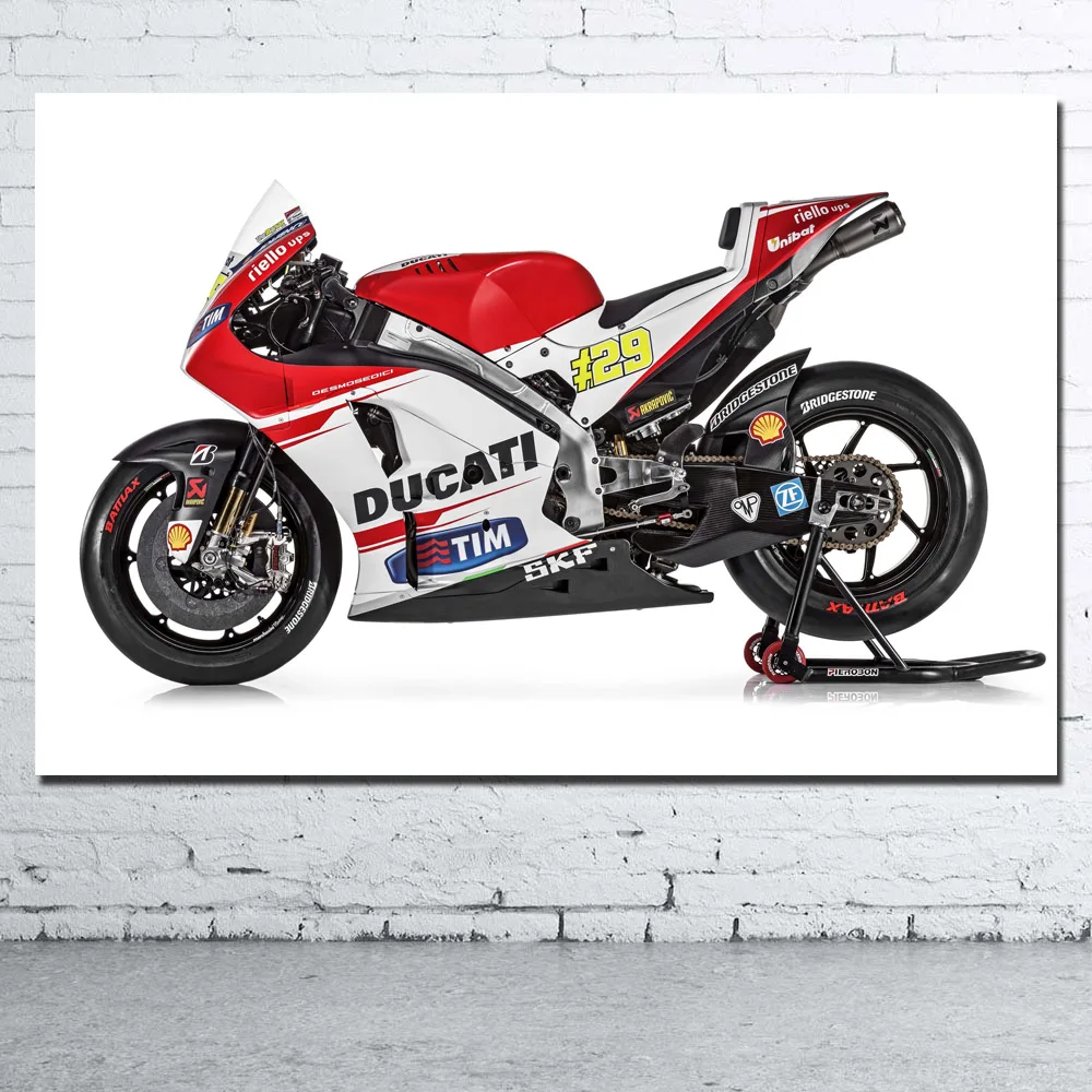 Настенная картина Ducatis с изображением мотоцикла Красного автомобиля супербайка