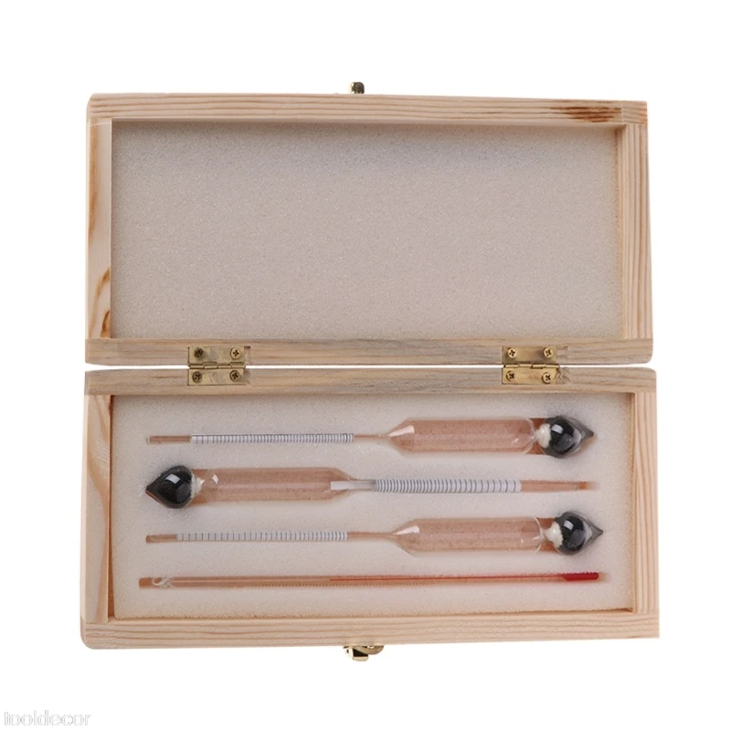 3pcs Hydrometer Alcoholmeter Set 0 To 100 Alcohol Meter Tester