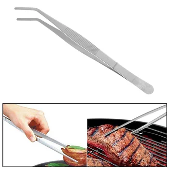 

1pc Plating Chef Food Tweezer BBQ Clip Barbecue Tongs Serving Presentation Stainless Steel Kitchen Tool