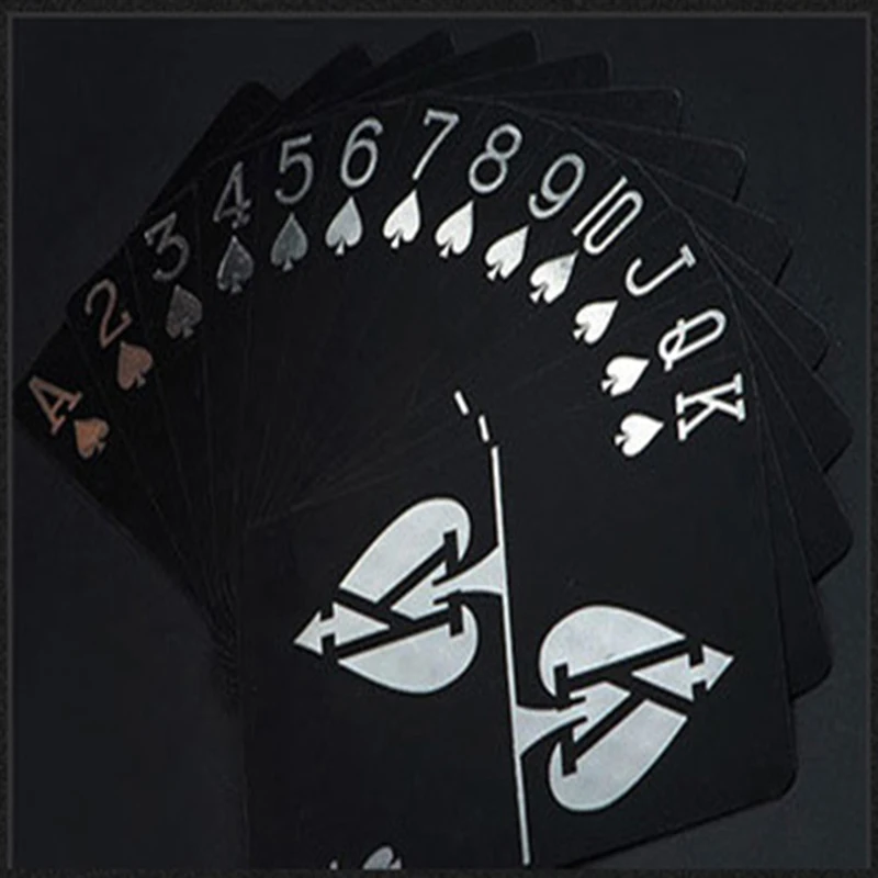 Black GOLD STAMPING SILVER PVC Playing Cards Noble and Elegant MAGIC POKER Three Color GOLD SILVER RED For Choice A Replacement Black GOLD STAMPING SILVER PVC Playing Cards Noble and Elegant MAGIC POKER Three Color GOLD SILVER RED For Choice A Replacement