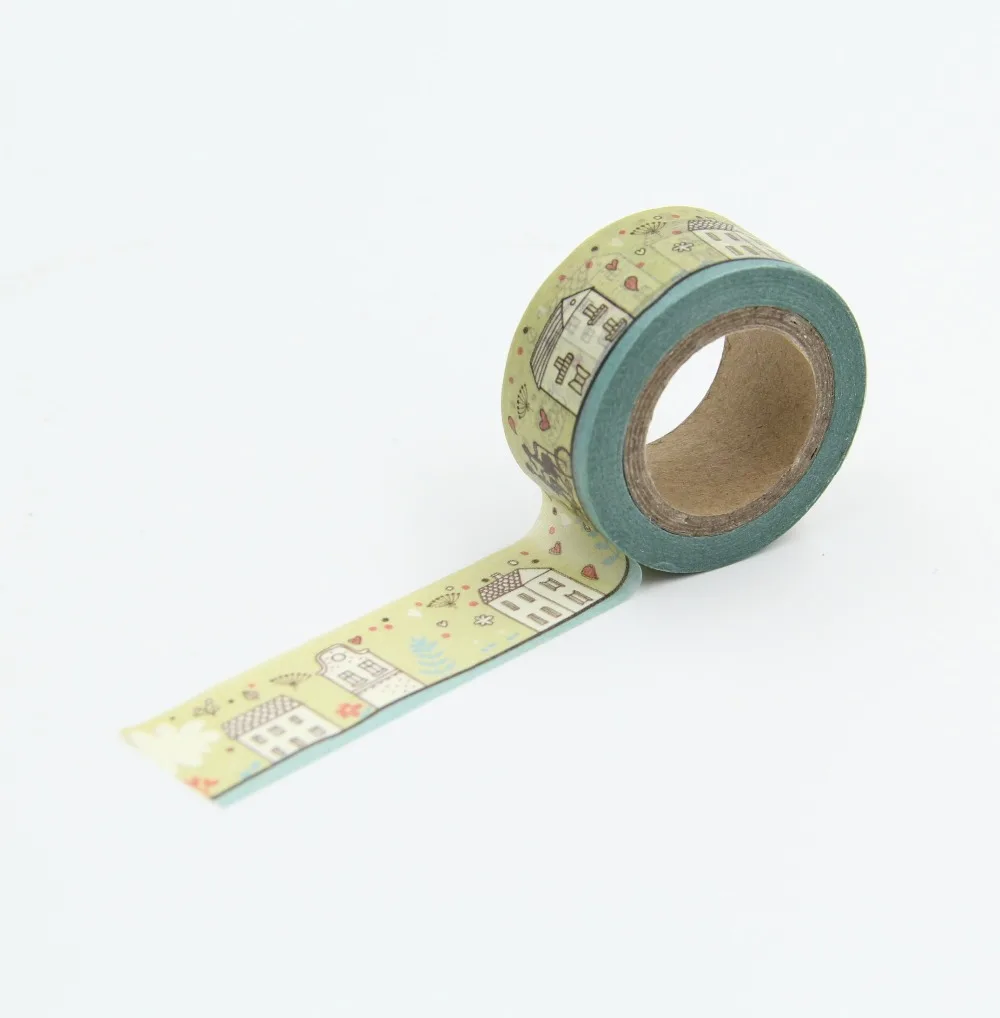 Childlike Drawing Houses Washi Paper Masking Tapes DIY Scrapbooking