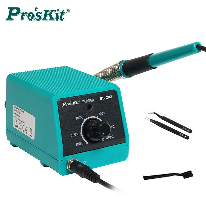 

Pro'skit SS-202G professional Mini Soldering Station with slim soldering iron tips portable for soldering and desoldering