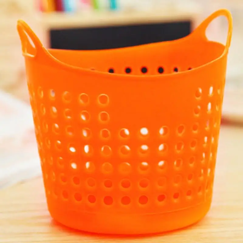Креативная портативная Полезная мини-Настольная пластиковая корзина для хранения канцелярских принадлежностей