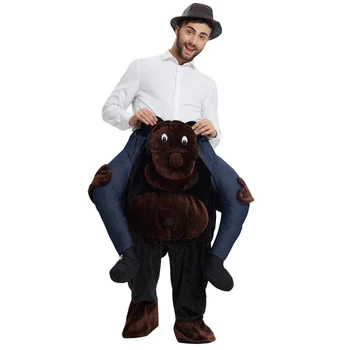 

New Christmas style Adult Size Mascot costume Ride On Me Party Mascot Fancy Dress costume for Halloween party