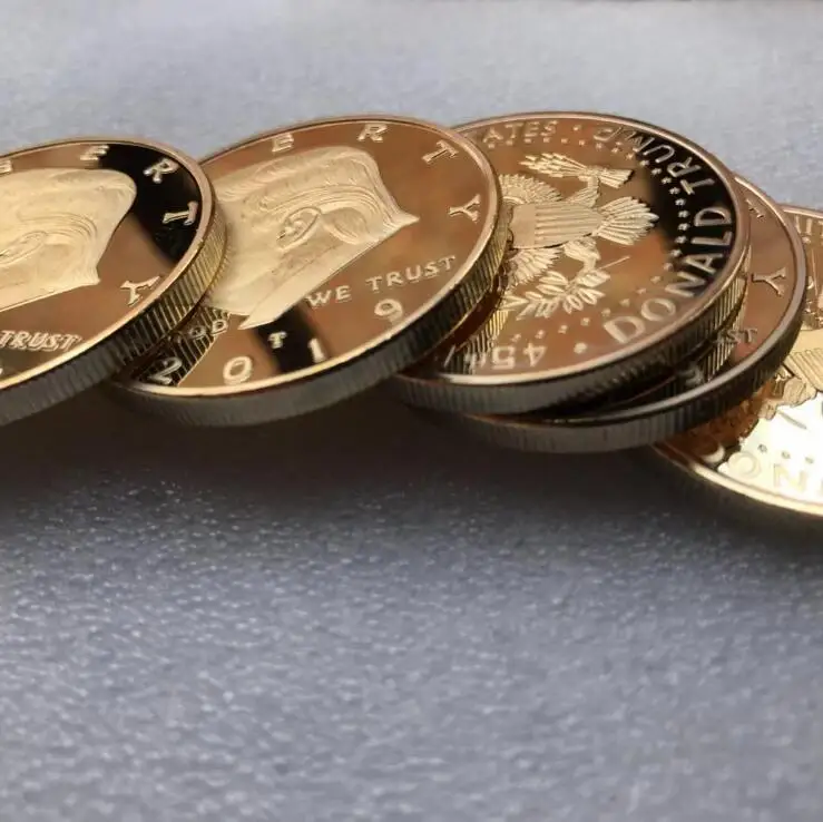 

100pcs/lot Donald J. Trump 2019 Keep America Great Commander In Chief Gold Challenge Coin Commemorative America 45th President N