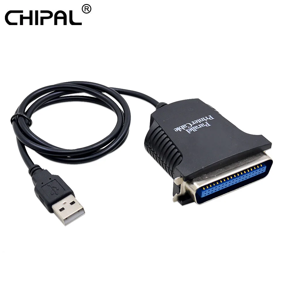 

CHIPAL USB to DB36 Female Parallel Print Printer Converter Cable LPT Bi-directional Black Color