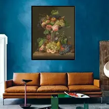 Realist Still Life Fruits Plate Grape Peach Watermelon Oil Artwork Print Canvas Art Wall Painting for Living Room Decor Shipping realist interviewing